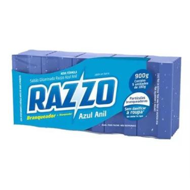 Imagem de Sabão Em Barra Razzo Azul Anil 900gr Branqueador C/ 5un