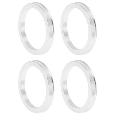 Imagem de INFINAUTO Anéis centralizados no cubo da roda do carro OD 87,1 mm para ID 70,6 mm Eixo central de rodas com absorção de choque Hubrings liga de alumínio tom prateado durável