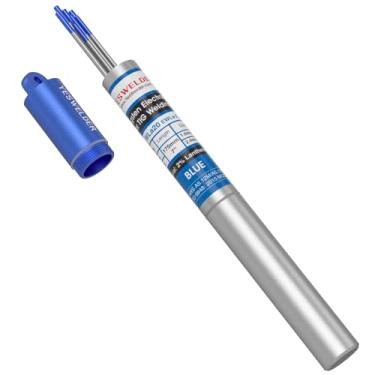 Imagem de YESWELDER Eletrodo de tungstênio de soldagem TIG 2% lanthanated 5 pacotes 1/40.6 cm e 5 pacotes 3/81.3 cm por 17.8 cm tamanhos variados (azul, WL20/EWLa-2)
