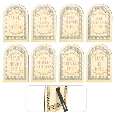 Imagem de Placas de corredor de casamento - Conjunto de 8 placas de decoração de corredor de casamento, 1 Corinthians 13 placas de casamento de madeira Love Is Patient Placas de casamento de madeira rústica