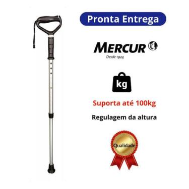 Imagem de Bengala Fixa Mercur com Apoio Ergonômico  Mais Segurança e Conforto ao