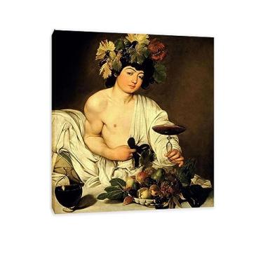 Imagem de JZSDGB Dionísio por Michelangelo Merisi da Caravaggio-Impressão em tela Arte de parede famosa reprodução de pintura emoldurada pronta para pendurar - Imagens de retrato em tela para decoração de casa