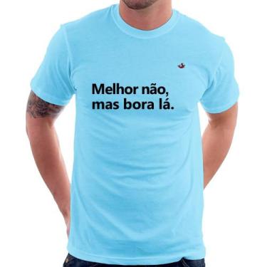 Imagem de Camiseta Melhor não, mas bora lá - Foca na Moda, Azul bebê, G