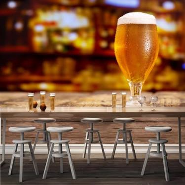 Imagem de Lcythiazole Mural de papel de parede removível destacável e colado, mural de papel de parede de cerveja, decoração de arte de garrafa de cerveja, adesivo de parede de pôster de cerveja, para bar,