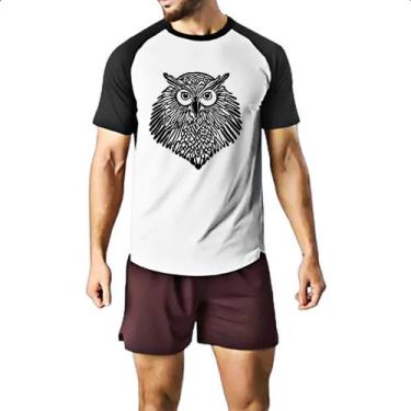 Imagem de Camiseta Raglan Coruja tribal - Alearts, P