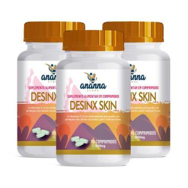 Imagem de 3x Suplemento Desinx Skin e Vitamina C 60 Comp 1000mg - Ananna Store