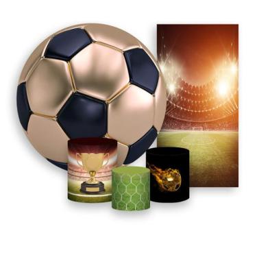 Imagem de Kit Painel De Festa + Trio Capa Cilindro + Faixa Veste Fácil - Bola de