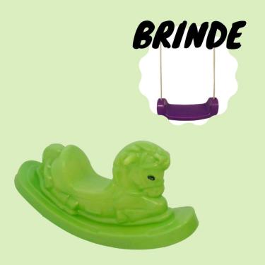 Imagem de Gangorra infantil verde + brinde balanço prancha radical kids
