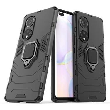 Imagem de Capa Protetora Magnética Anti-quedas para Huawei Nova 9 Pro, Honor 50 Pro, Suporte Giratório + Proteção Militar (Preto)