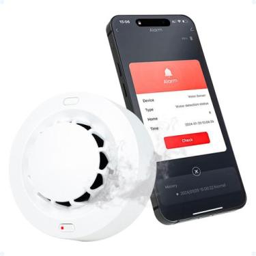 Imagem de Detector De Fumaça Inteligente Sem Fio Alarme Wifi 24h Alexa - Aitek