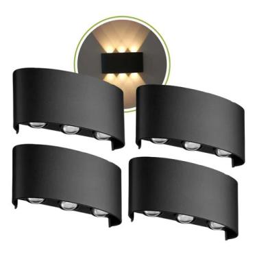 Imagem de kit 4 Luminárias Arandela Luxo de Parede Refletor Lâmpada Moderna 6 Fe