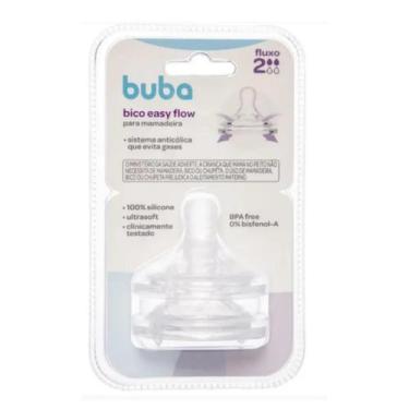 Imagem de Bico Silicone Pétala Fluxo Fácil Anticólica Mamadeira Buba, Fluxo 2