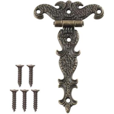 Imagem de Dobradiça, dobradiças, dobradiças de armário, bronze antigo/preto para janelas armário armário portas de guarda-roupa caixas de madeira caixa de joias 113 * 69 mm com parafusos, bronze