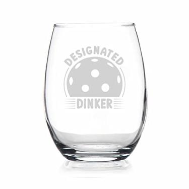Imagem de Designated Dinker - Taça de vinho sem haste - Presentes e decoração temáticos engraçados de pickleball - presente para entusiastas de pickleball
