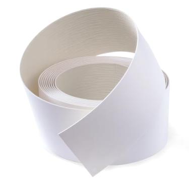 Imagem de FAKILO Borda de borda de PVC 5 cm x 3 m branca com adesivo hot melt pré-colado para acabamento de fita para consertos de madeira compensada de armário e restauração de móveis