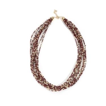 Imagem de SCRDPRAD Gargantilha colorida de várias camadas com contas de sementes para mulheres, boêmia, feita à mão, pedra de cristal, colar havaiano, aniversário, verão, praia, joias para presente, middle, Aço