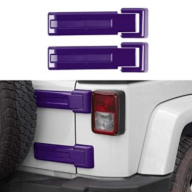 Imagem de RT-TCZ Tampa da dobradiça da porta traseira Suporte do pneu sobressalente Acabamento da porta traseira Acessórios Externos Decoração para Jeep Wrangler JK JKU 2/4 Porta 2007-2017, Roxo