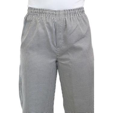 Imagem de Calça cozinheiro cozinheira xadrez pied poule com elástico - Demorgan 