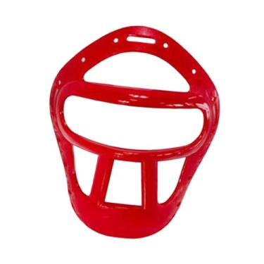 Imagem de menolana Karate Sparring Face Shield, tampa do rosto de boxe, MMA Máscara destacável Guarda facial para concorrência de ginástica Player de artes marciais, Vermelho