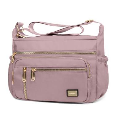 Imagem de Bolsa tiracolo NPBAG para mulheres, nylon, impermeável, prata, rosa