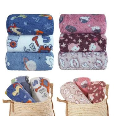 Imagem de Kit 6 Mantas Infantis 70cm x 1,00M - Bene Casa Baby, MISTO
