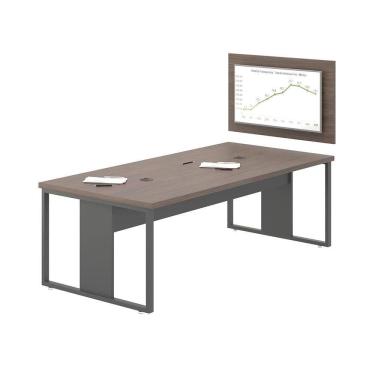 Imagem de Mesa Reunião C- Painel Para Tv Monitor - Freijó E Preto Freijó E Preto