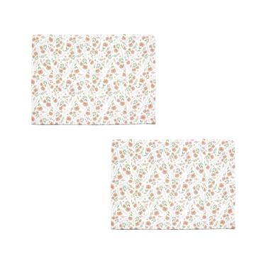 Imagem de Tapete de trabalho Montessori, 70 x 50 cm, conjunto com 2, à prova d'água, opções de padrão (floral branco e rosa)
