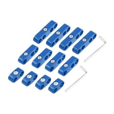 Imagem de ACROPIX 2 conjuntos de 8 mm separador de fios de vela de ignição para motor de carro teares divisor organizador braçadeira plástico azul peças de carro