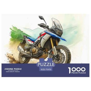 Imagem de Quebra-cabeça de motocicleta cross-country 1000 peças para adultos divertido educação decoração de jogos brinquedo alívio de estresse jogo intelectual relaxamento e inteligência 1000 peças (75 x 50 cm