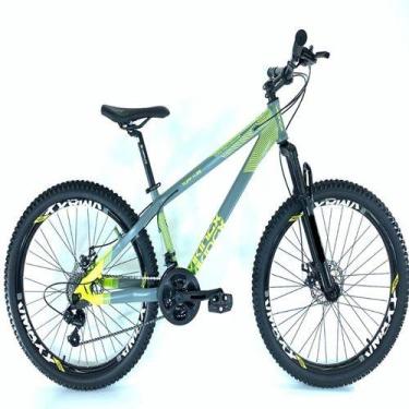 Imagem de Bicicleta VikingX Aro 26 X-35 Vmaxx Câmbios Shimanos 21V Cinza e Amare
