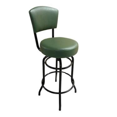 Imagem de Banqueta Bar com Encosto Giratória Altura 65cm cor Preta Assento gross