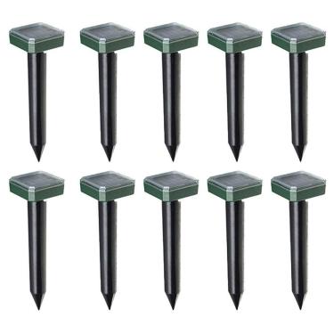 Imagem de Repelente Solar Ultrassonico Kit com 10 Und Ratos Roedores Pestes Pragas Jardim Quintal Cobras Casa