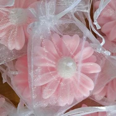 Imagem de Vela Perfumada,30/40 Uind Velas AromáTicas Lembrancinhas Margaridas(40 Unid C/Organza Rosa/Branc,Lavanda)