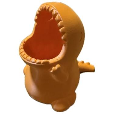 Imagem de Porta-lápis Dinossauro T-Rex Decorativo, Verde Menta, Organizador de Mesa (Laranja)