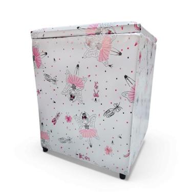 Imagem de Puff Baú Banqueta Quadrado Cubo Decorativo Courino E Suede Bailarina Courino