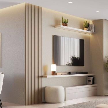 Imagem de Kit 4 Placas de Painel Ripado Milão 250cm X 58cm X 3,3mm rende 5,8m² Bege