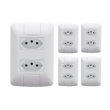 Imagem de Kit com 5 Tomadas Duplas 20A 2p+t 4x2 Aria Tramontina