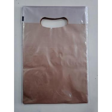Imagem de Kit 50 Un Sacolas Plásticas Boca Palhaço Alça Vazada - INOVEM, OURO, 3
