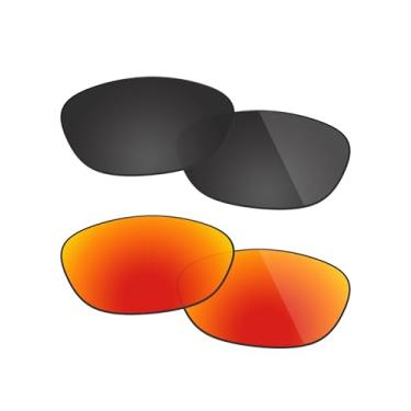 Imagem de Lentes de substituição Fiskr para óculos de sol Oakley Juliet – Várias cores, Stealth Black & Fire Red, 0
