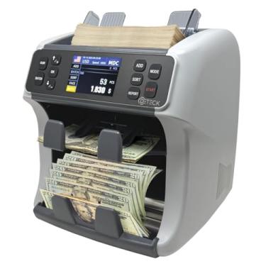 Imagem de DETECK DETECK DT800 Contador de dinheiro de denominação mista de nível bancário com bolso de rejeição, várias moedas, contador de notas 2CIS/UV/IR/MG/MT, detecção de falsificação, número de série do