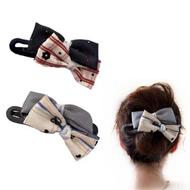 Imagem de iRIIRIO 2 peças de laços bloqueadores de cor, grampos de cabelo, grampos de bico de pato, acessórios de cabelo para meninas, mulheres, mulheres profissionais