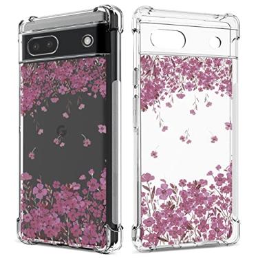 Imagem de GREATRULY Capa transparente floral para Pixel 6a para mulheres/meninas, linda capa de telefone para Google Pixel 6a, design de flor, fina, macia, transparente, à prova de quedas, capa protetora de