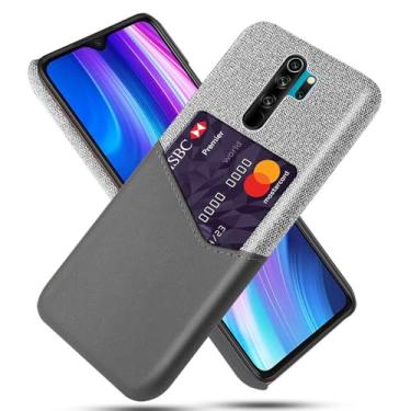 Imagem de Capa para Xiaomi Redmi Note 8 PRO,Tela e tampa de couro PU,Antideslizante,360°cobertura completa à prova de choque com 1 slot de cartão atrás,Prevenção de queda-Gray