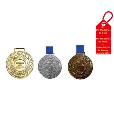 Imagem de Kit C/140Medalhas Ouro+140 MedalhasPrata+30MedalhasBronzeM36 - Crespar