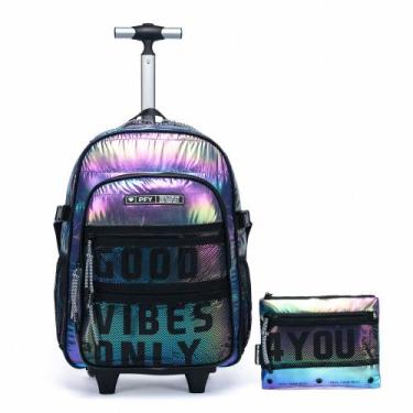 Imagem de Kit Mochila Rodinhas Estojo Espaçosa Reforçada Escolar - Perfect For Y
