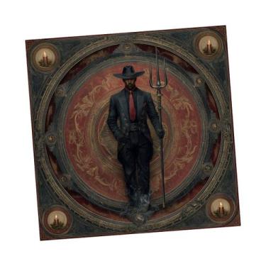 Imagem de Toalha para Leitura de Exu Tridente Prata Detalhado 70 cm - flash
