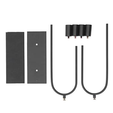 Imagem de Suporte de vela em forma de U de 4 braços, suportes de vela preto fosco, suporte de castiçal decorativo de ferro para festa de jantar à luz de velas, peças centrais de mesa de