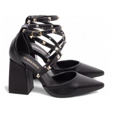 Imagem de Sapato Scarpin Salto Grosso Preto Torricella AVS 66077A (Preto, BR, Adulto, Numérico, 39)
