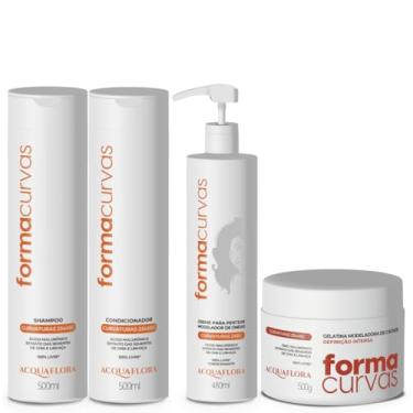 Imagem de Kit Shampoo, Condicionador, Creme Ondas e Gelatina Formas e Curvas | Acquaflora