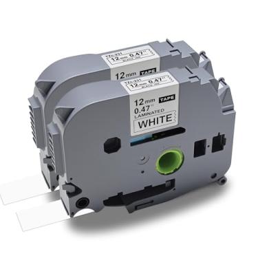 Imagem de Substitua para Brother P Touch Label Tape TZ Tape 12 mm 0,47 polegadas branco laminado TZe-231 TZC-231 Compatível com Brother Label Maker PT-D400 PT-D210 PT-D220 PT-H110 PT-D600, pacote com 2